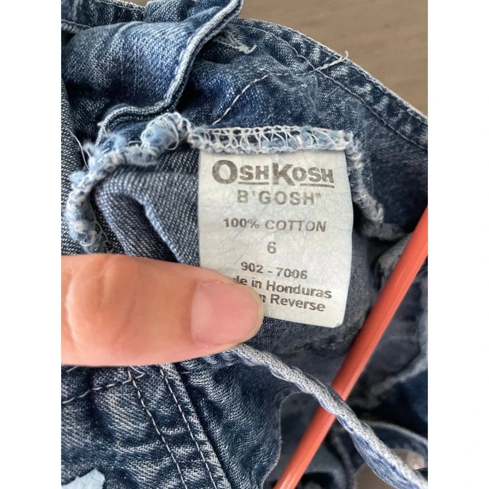 Vintage Oshkosh B'gosh Girls Small 6‎ Skirtall Denim Blue Overall Dress